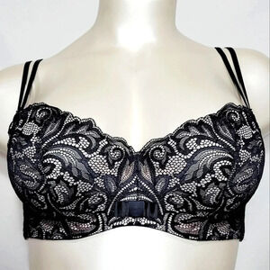 36C Paramour 135021 Sophia‎ Contour Cut & Sew UW Bra Black NWT